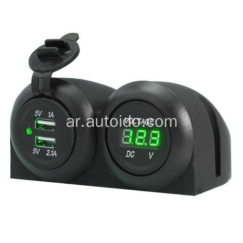 USB Car Charger Voltmeter Meter LED USB